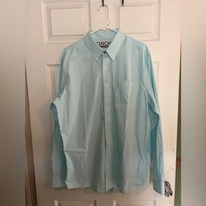 NWOT Cinch Men's Green Striped Button Down Shirt Large